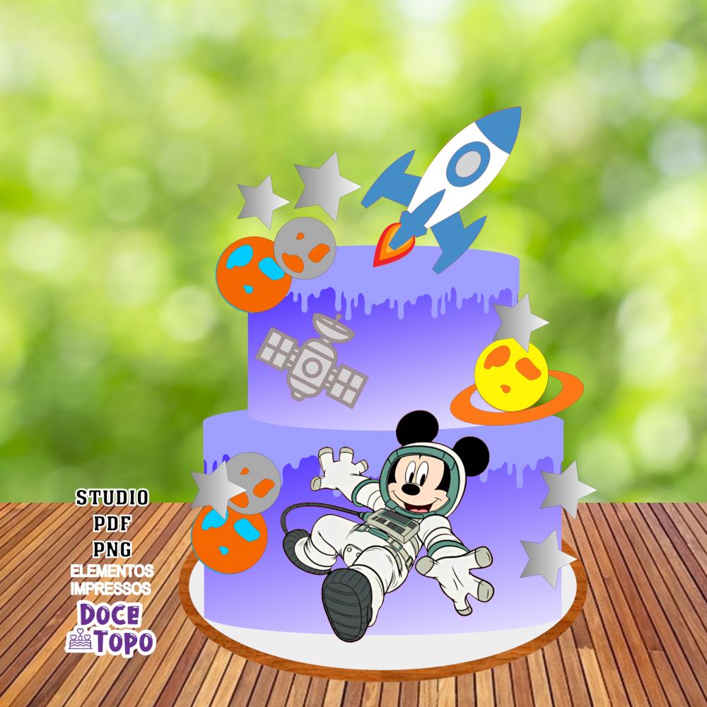 Topo de Bolo Mickey Astronauta 01 Studio/PDF/PNG