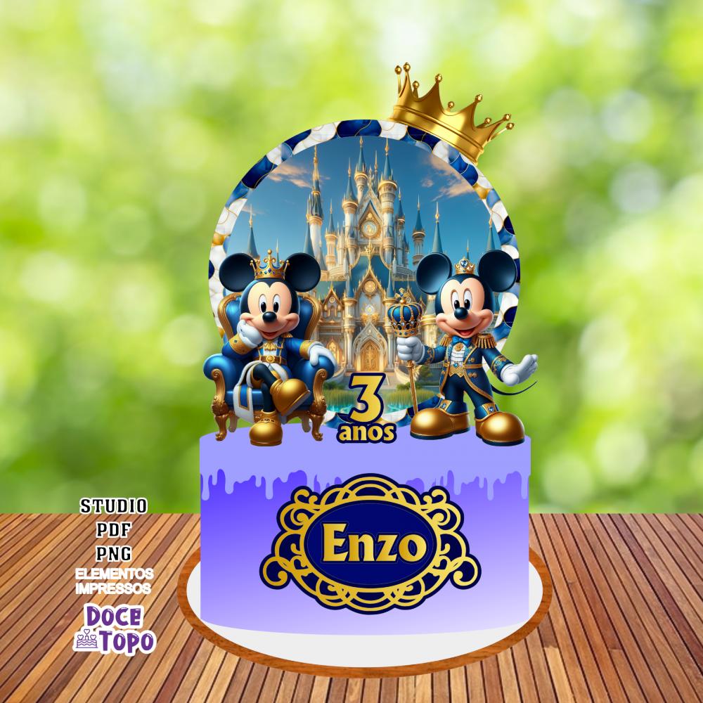 Topo de Bolo Mickey Realeza 01 Studio/PDF/PNG