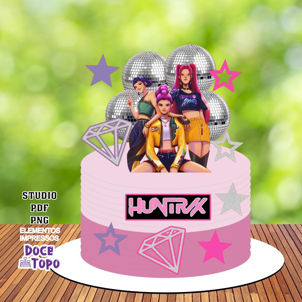 Topo de Bolo Guerreiras do K-Pop 05 Studio/PDF/PNG