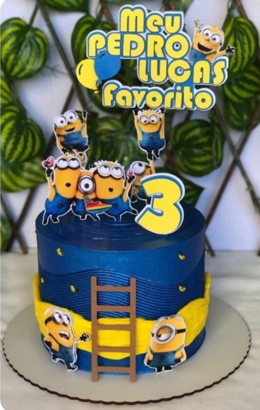 Topo de Bolo Minions 03 Studio/PDF/PNG