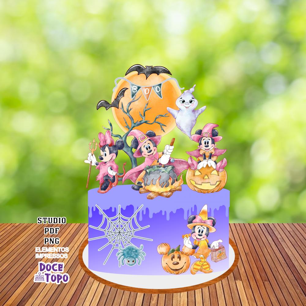 Topo de Bolo Minnie Halloween 01 Studio/PDF/PNG