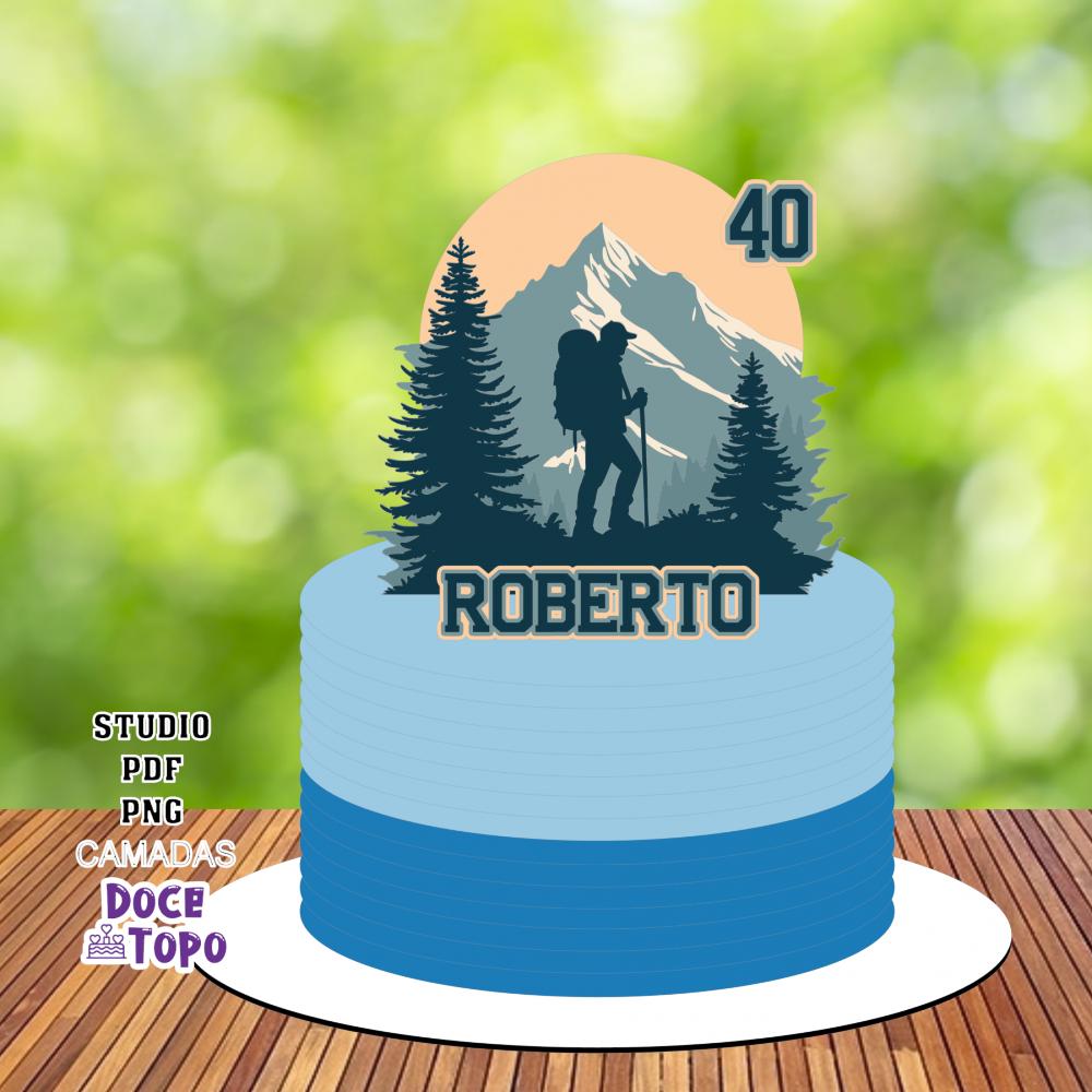 Topo de Bolo Montanhista 01 Studio/PDF/PNG