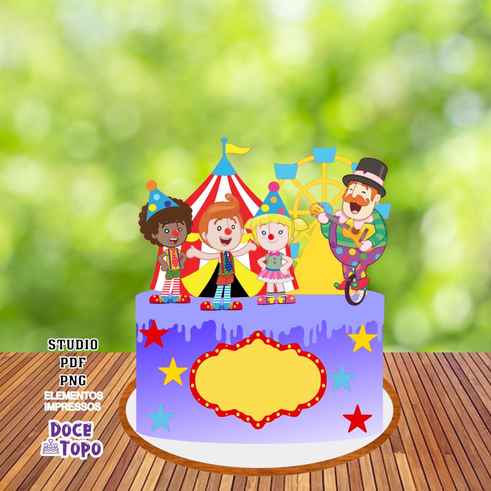 Topo de Bolo Mundo Bita Circo Studio/PDF/PNG