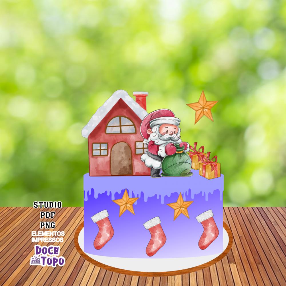 Topo de Bolo Natal 17 Studio/PDF/PNG