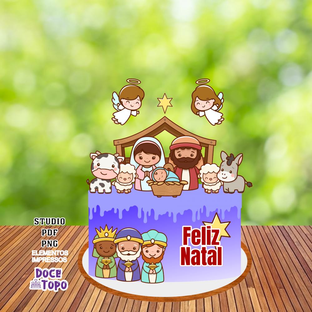 Topo de Bolo Natal 21 Studio/PDF/PNG
