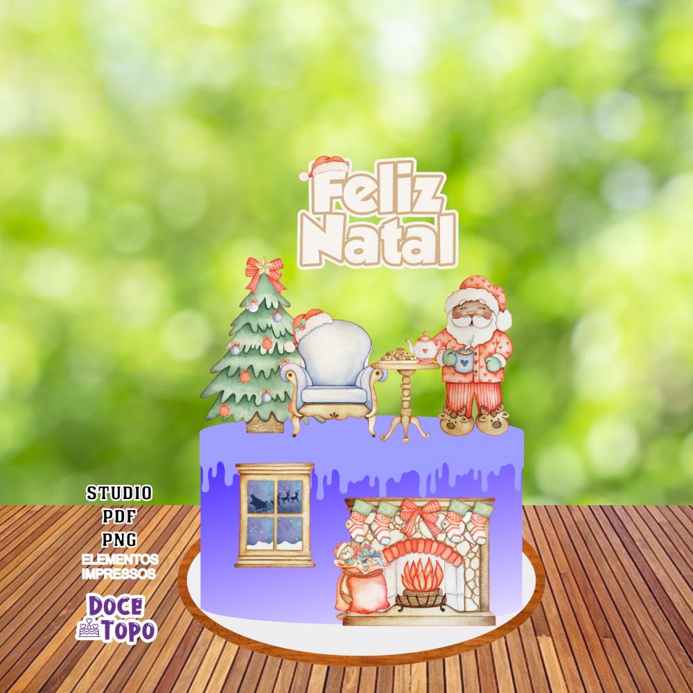 Topo de Bolo Natal 23 Studio/PDF/PNG