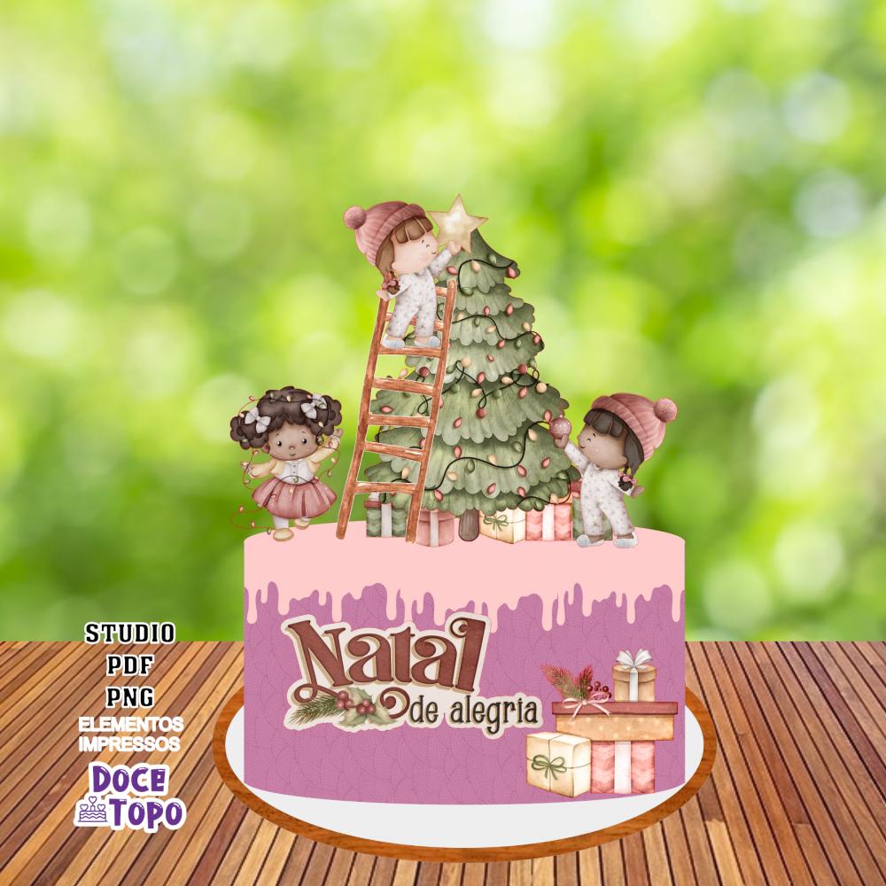 Topo de Bolo Natal 24 Studio/PDF/PNG
