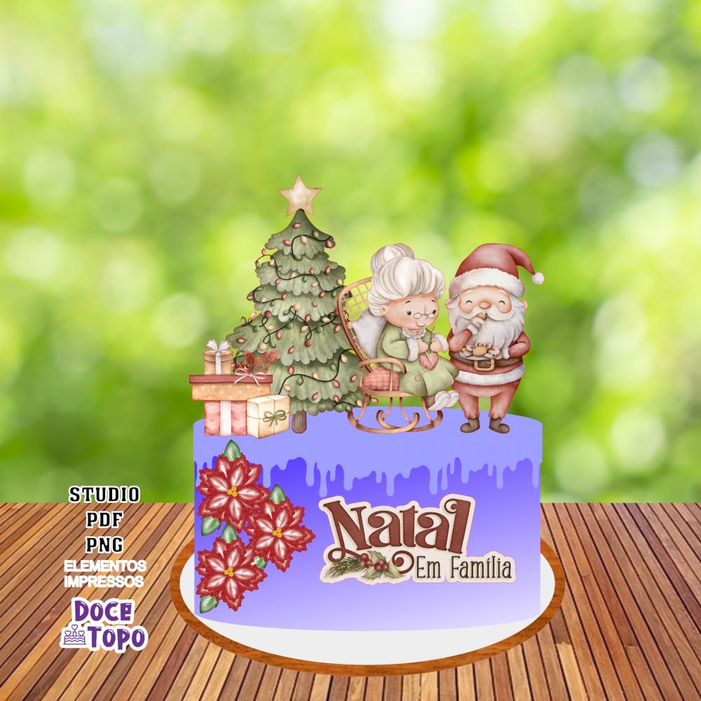 Topo de Bolo Natal 25 Studio/PDF/PNG