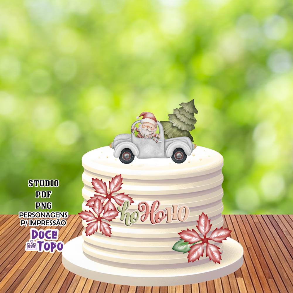 Topo de Bolo Natal 26 Studio/PDF/PNG