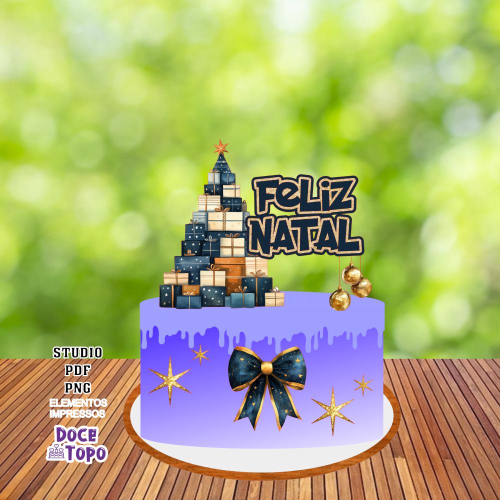 Topo de Bolo Natal 27 Studio/PDF/PNG