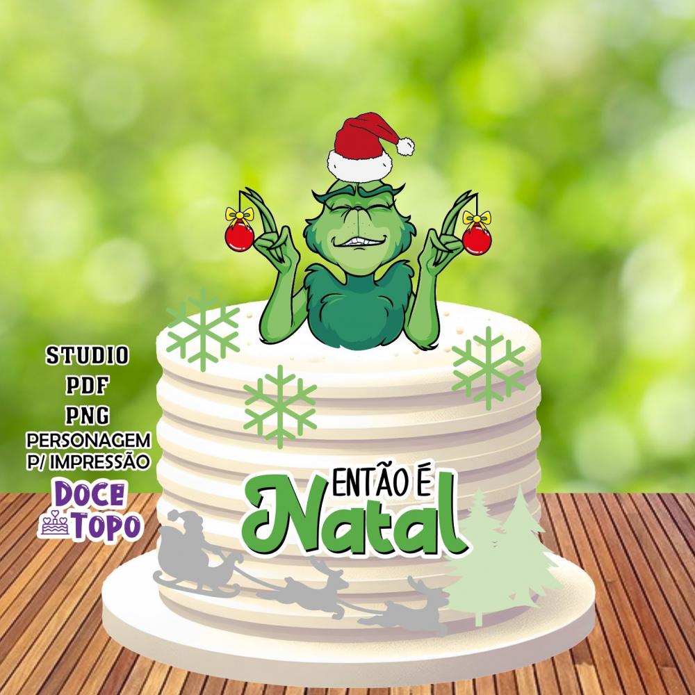 Topo de Bolo Natal Grinch 01 Studio/PDF/PNG