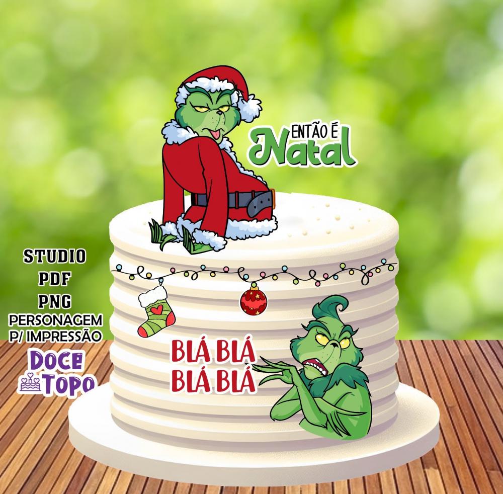 Topo de Bolo Natal Grinch 02 Studio/PDF/PNG