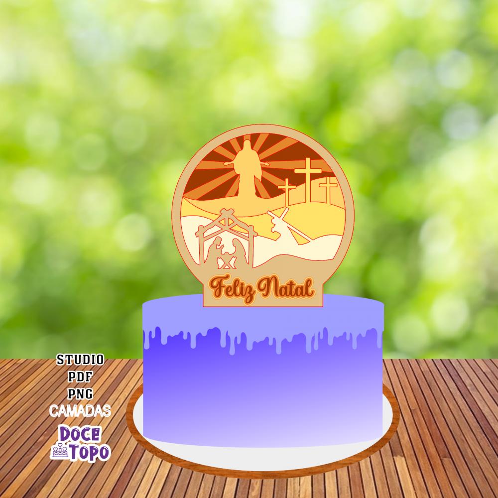 Topo de Bolo Natal Presépio 02 Studio/PDF/PNG