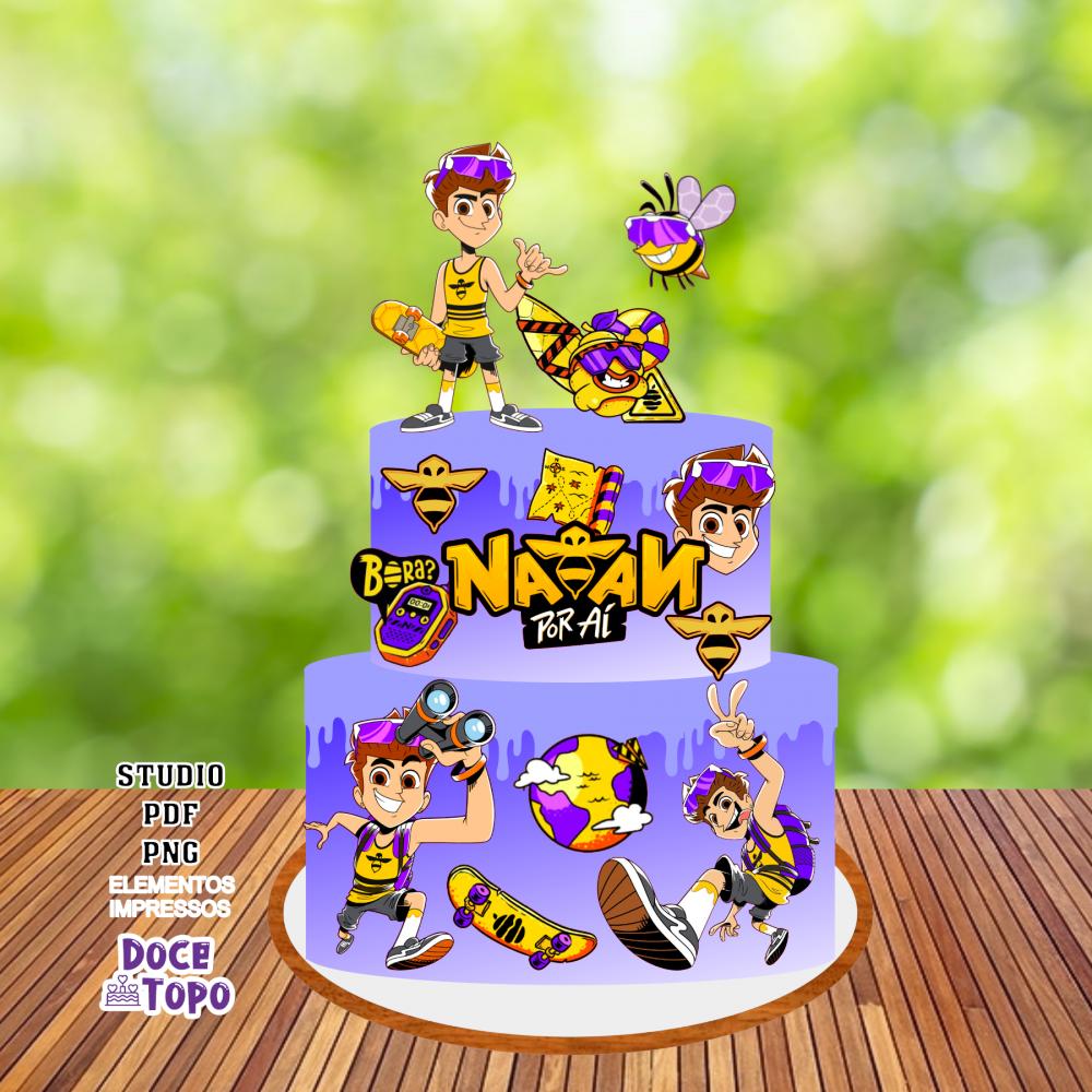 Topo de Bolo Natan Por Aí 02 Studio/PDF/PNG