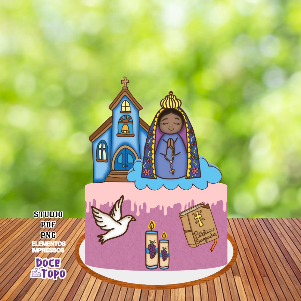 Topo de Bolo Nossa Senhora Aparecida 01 Studio/PDF/PNG