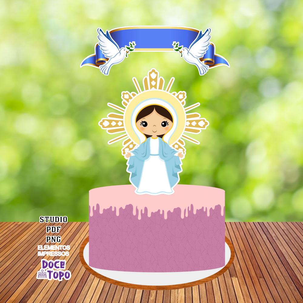 Topo de Bolo Nossa Senhora das Graças 01 Studio/PDF/PNG