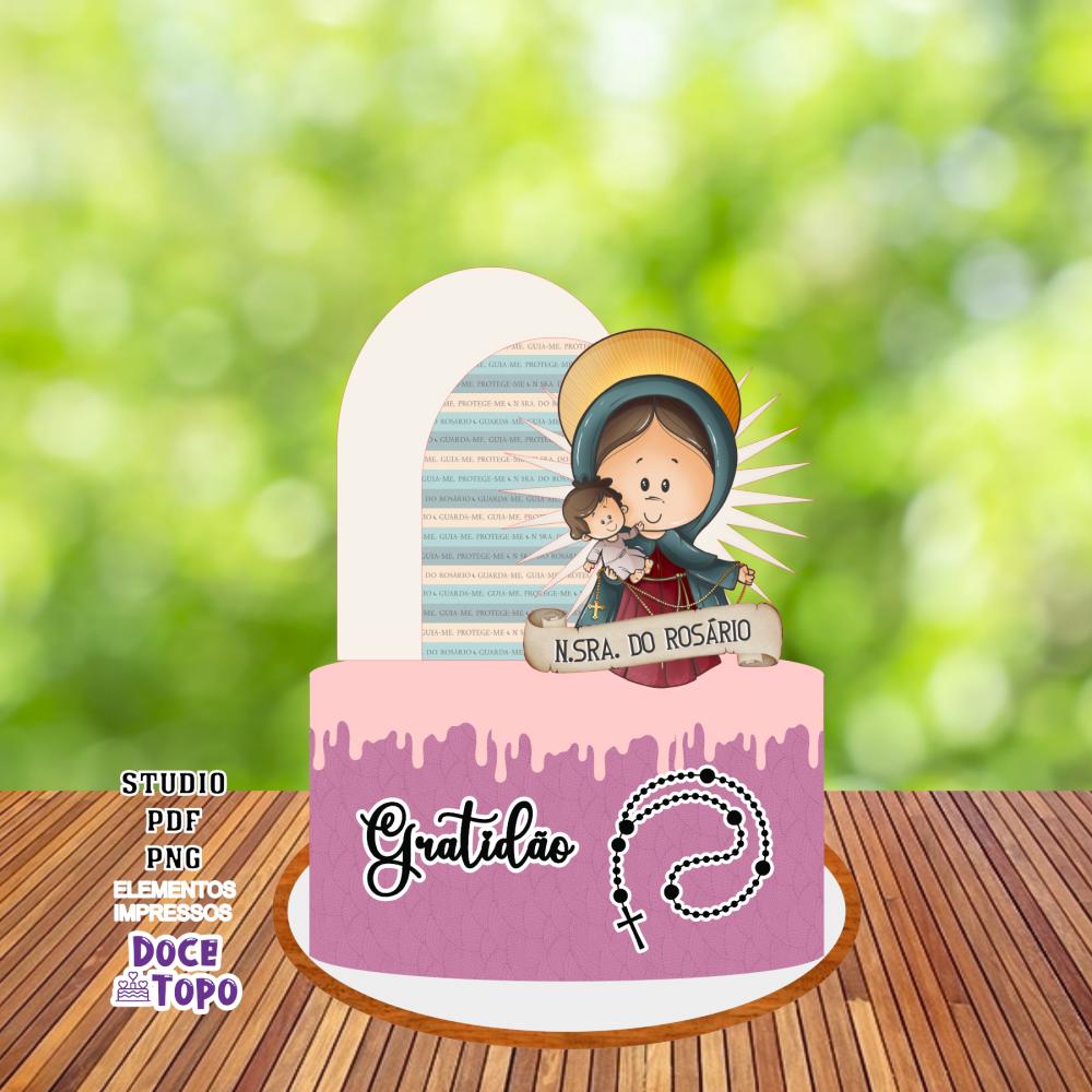 Topo de Bolo Nossa Senhora do Rosário 01 Studio/PDF/PNG