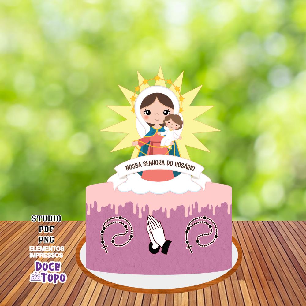 Topo de Bolo Nossa Senhora do Rosário 02 Studio/PDF/PNG