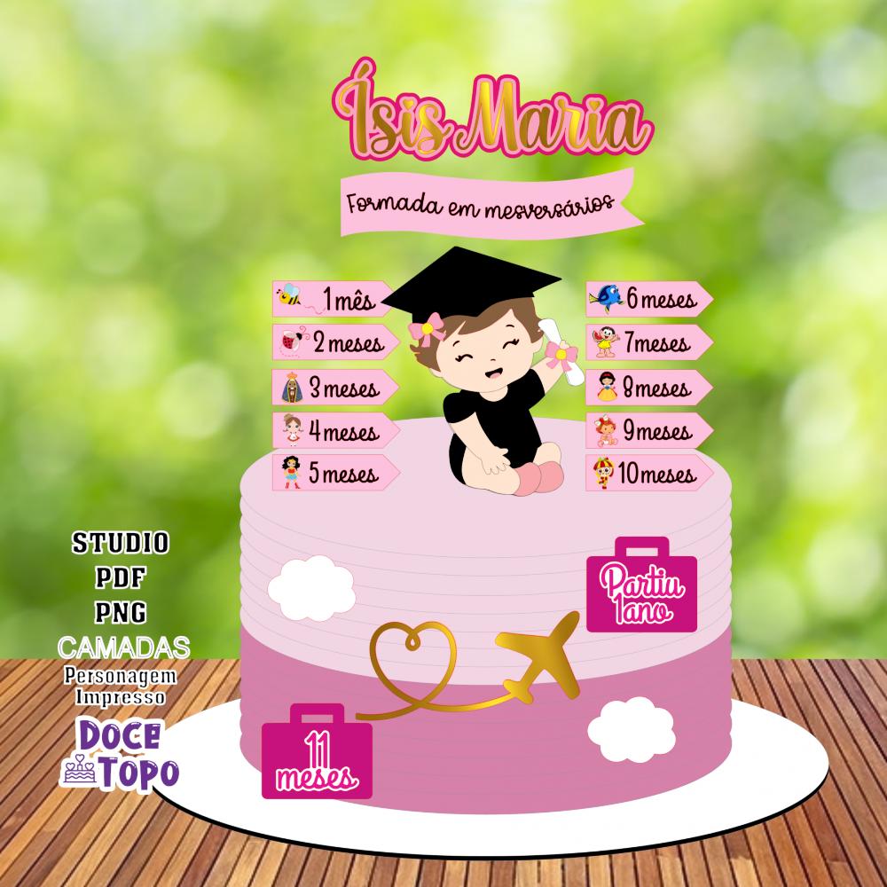 Topo de Bolo Nosso Vôo até Aqui 01 Studio/PDF/PNG