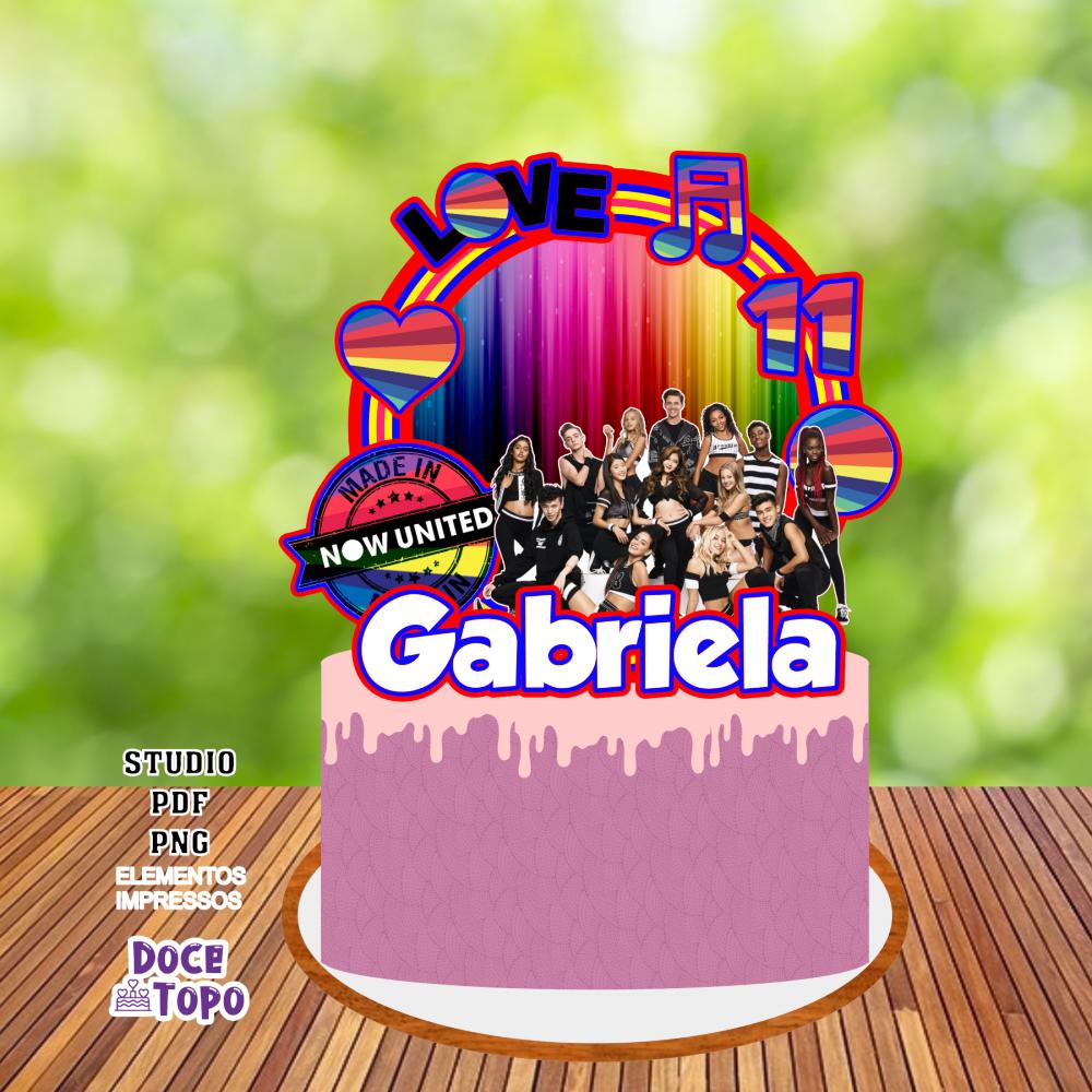 Topo de Bolo Now United 01 Studio/PDF/PNG