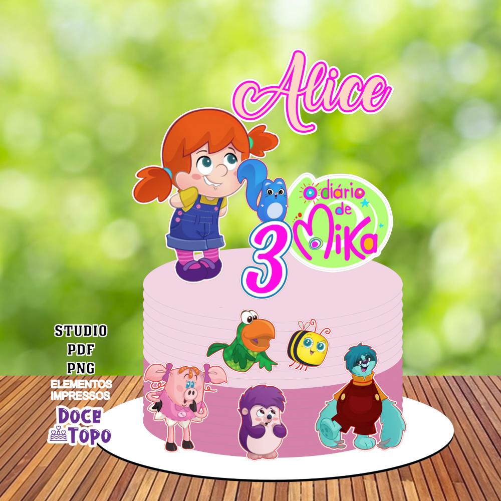 Topo de Bolo O Diário de Mika 01 Studio/PDF/PNG