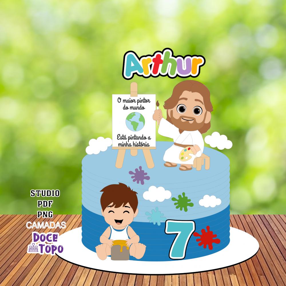 Topo de Bolo O Maior Pintor do Mundo Studio/PDF/PNG