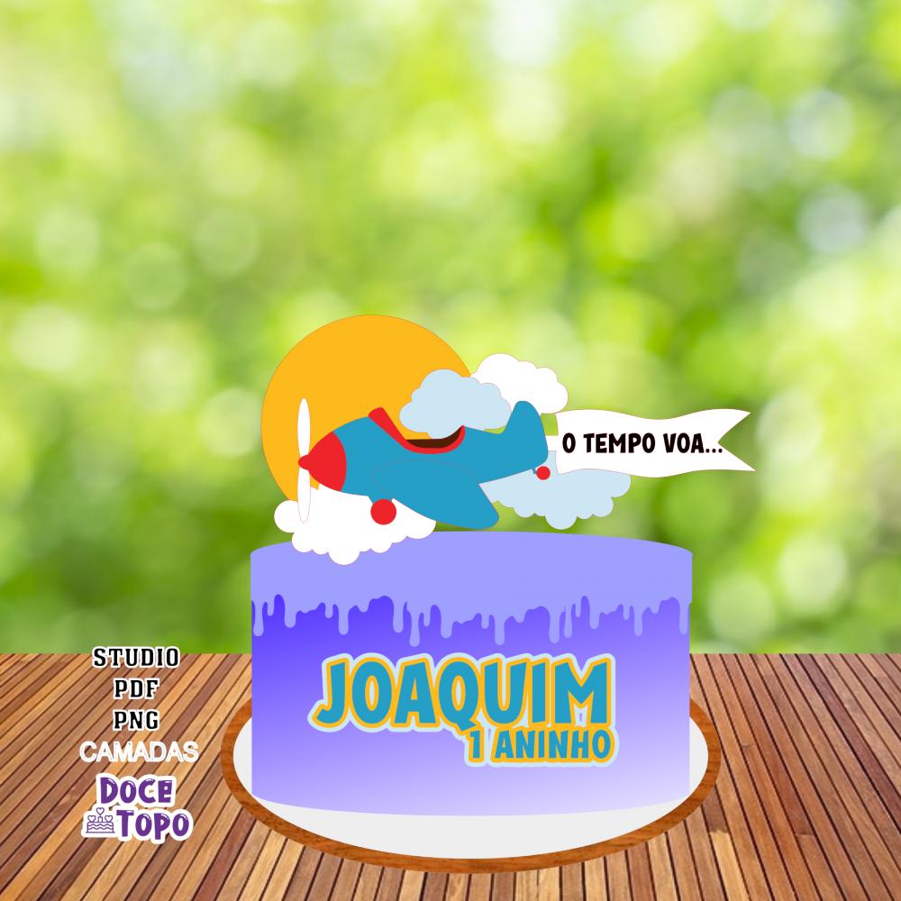 Topo de Bolo O Tempo Voa 02 Studio/PDF/PNG