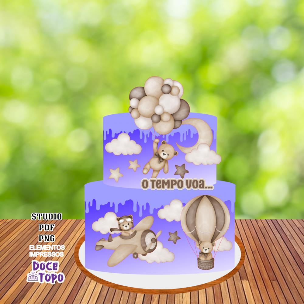 Topo de Bolo O Tempo Voa 03 Studio/PDF/PNG