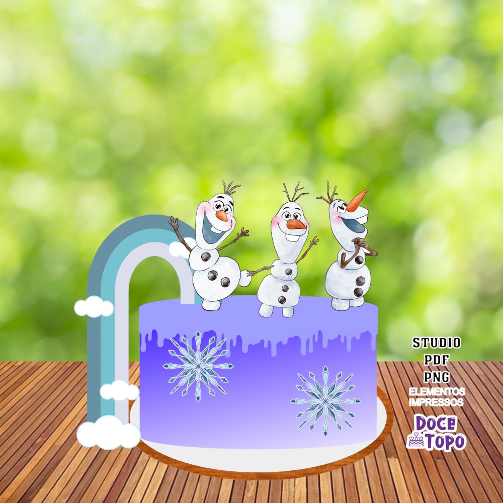 Topo de Bolo Olaf Studio/PDF/PNG