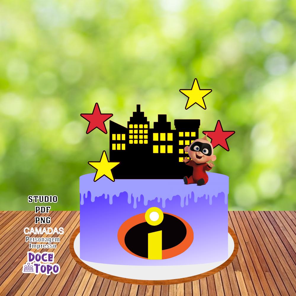 Topo de Bolo Os Incríveis - Zezé Studio/PDF/PNG