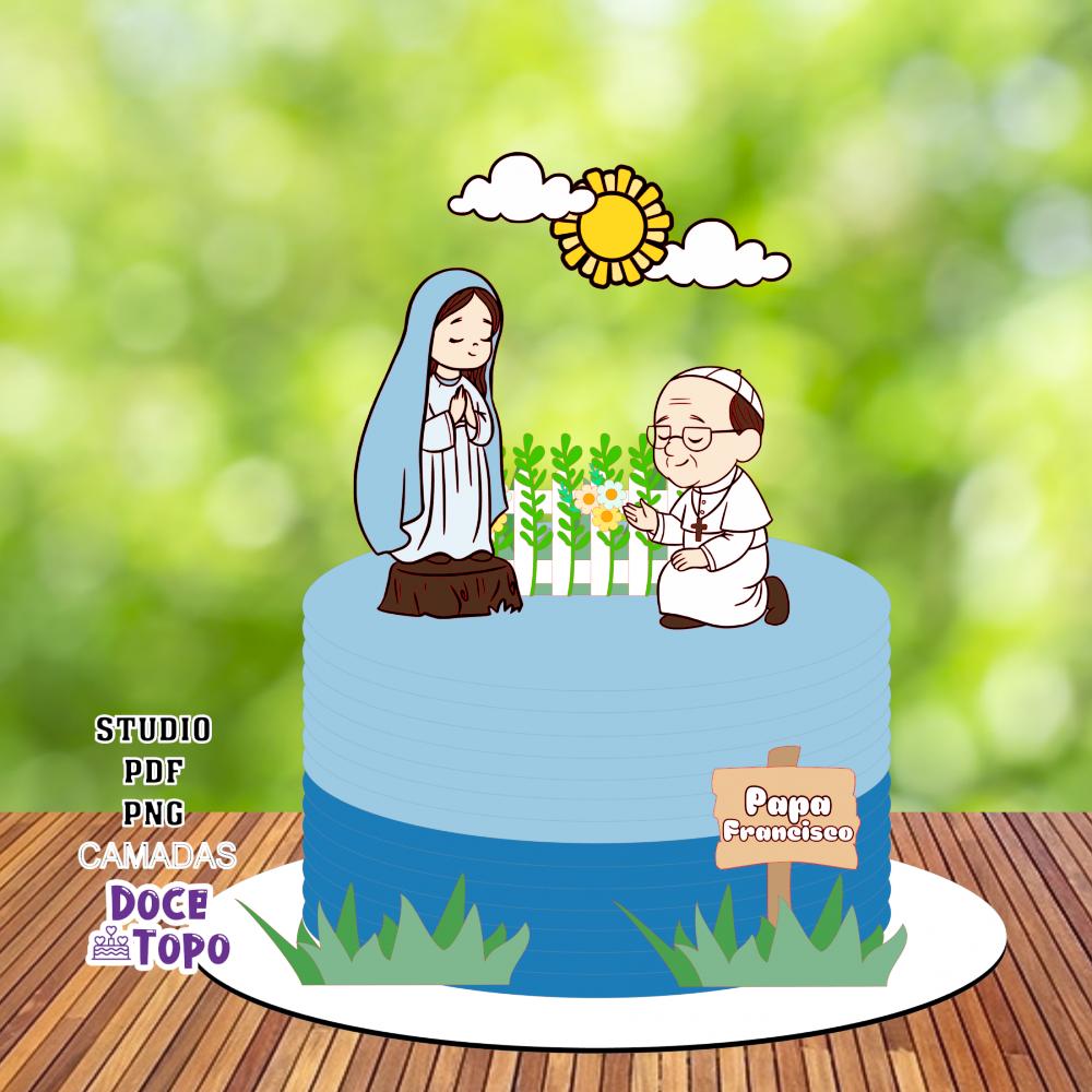 Topo de Bolo Papa Francisco 01 Studio/PDF/PNG