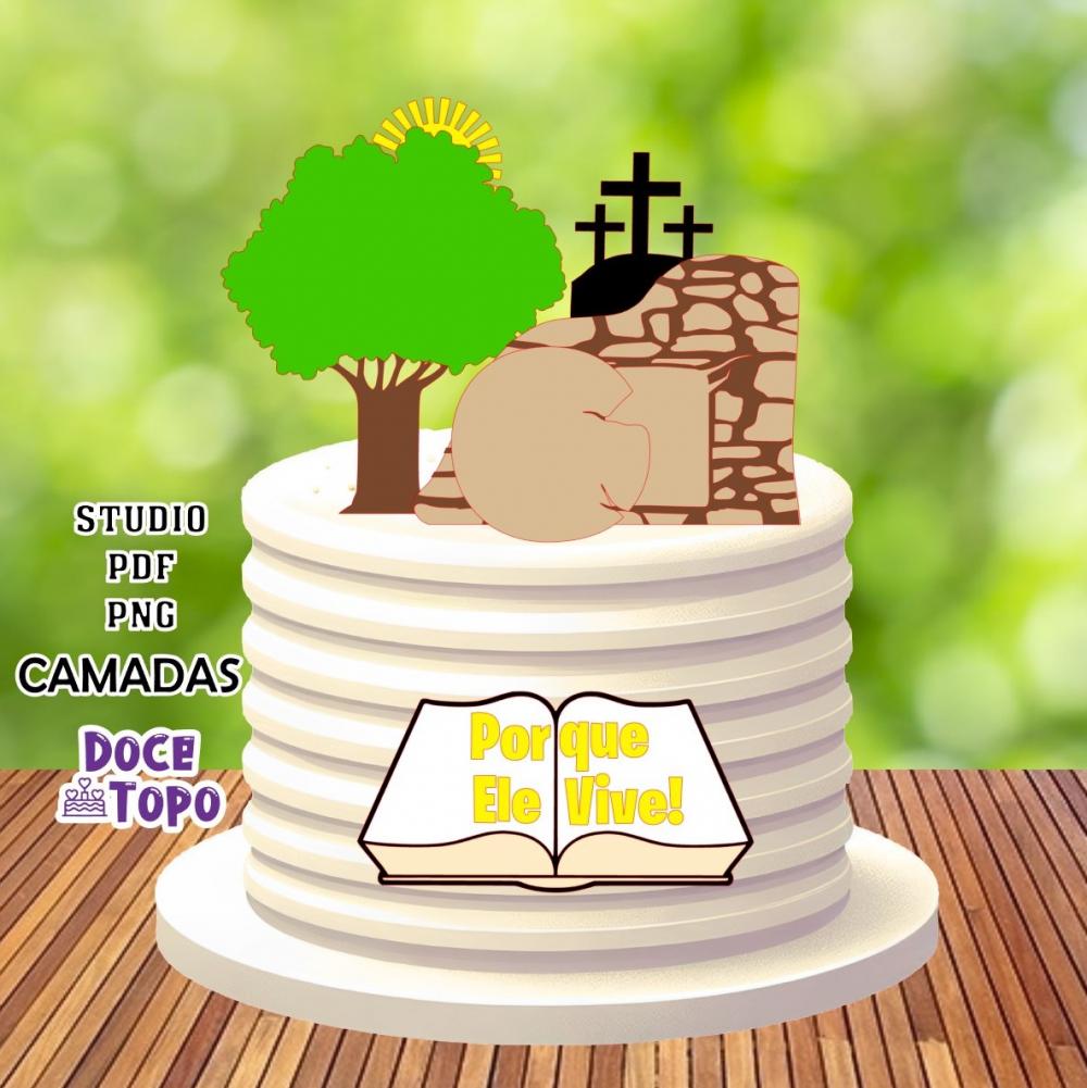 Topo de Bolo Páscoa 07 Studio/PDF/PNG