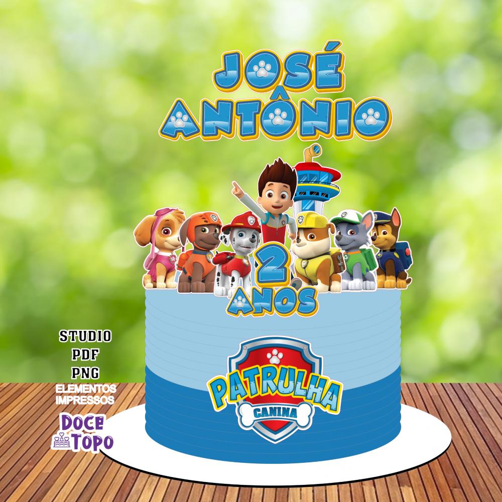 Topo de Bolo Patrulha Canina 01 Studio/PDF/PNG