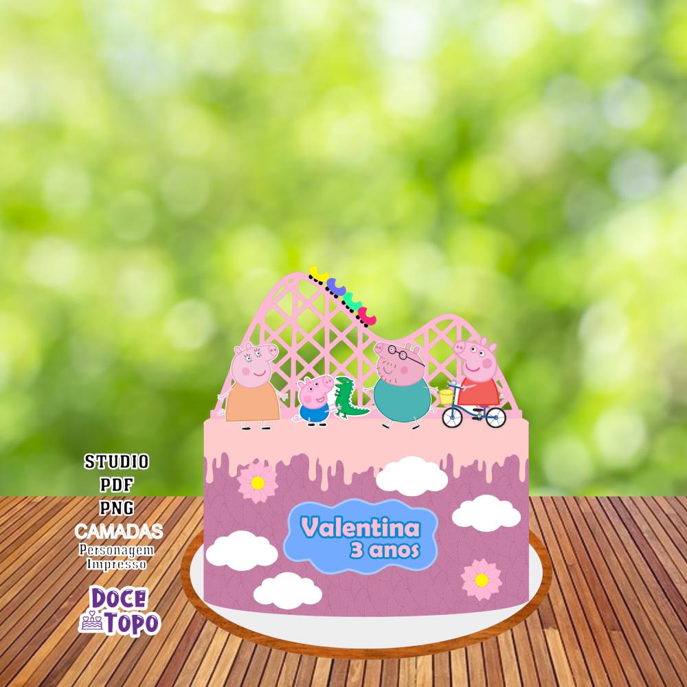 Topo de Bolo Porquinha Pig 01 Studio/PDF/PNG