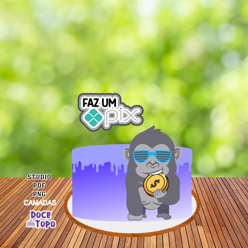 Topo de Bolo PIX 02 Studio/PDF/PNG