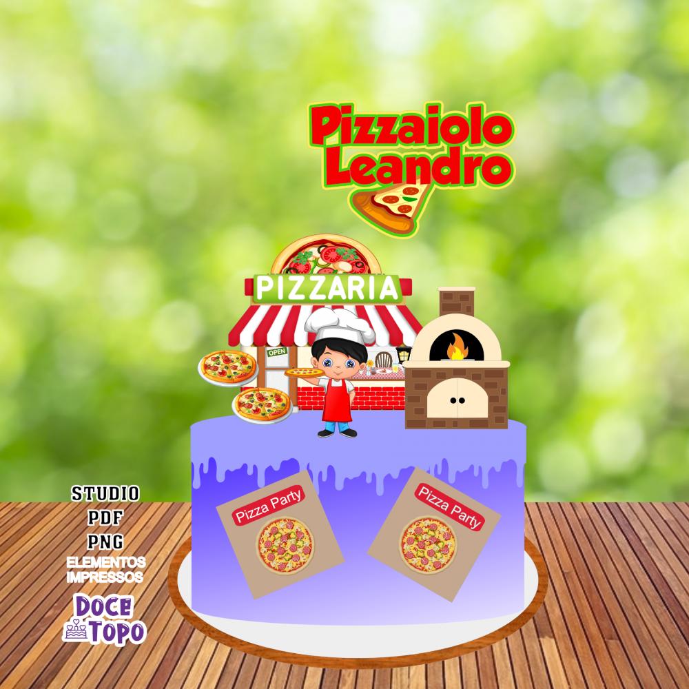 Topo de Bolo Pizzaria 01 Studio/PDF/PNG