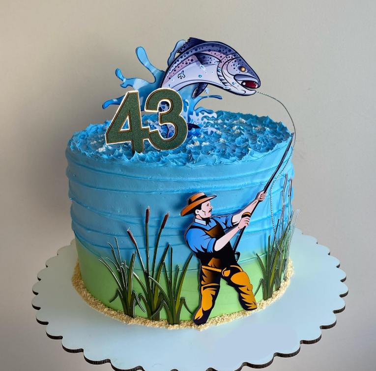 Topo de Bolo Pescaria 05 Studio/PDF/PNG