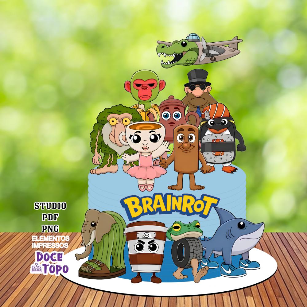 Topo de Bolo Brainrot 02 Studio/PDF/PNG
