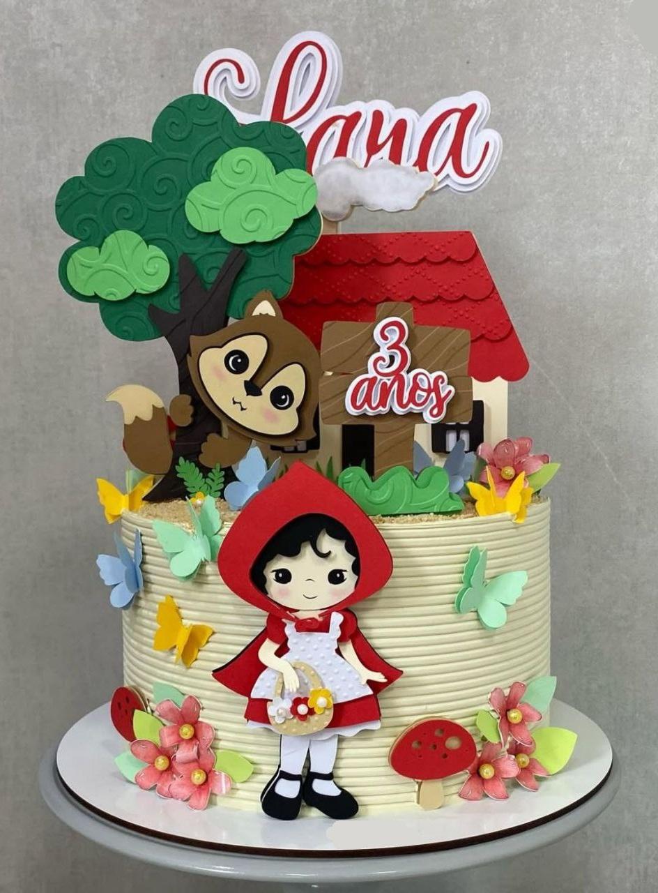 Topo de Bolo Chapeuzinho Vermelho 02 Studio/PDF/PNG