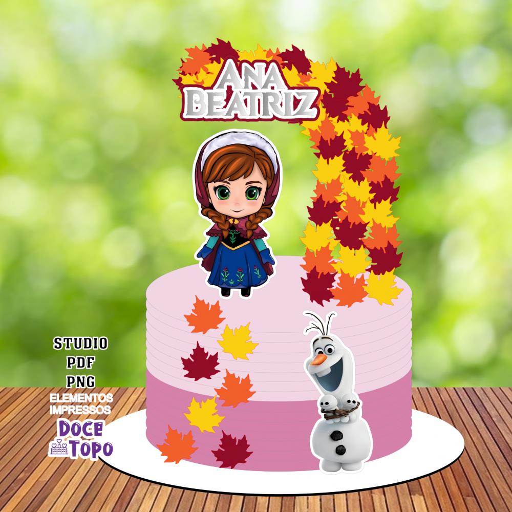 Topo de Bolo Frozen Ana 01 Studio/PDF/PNG