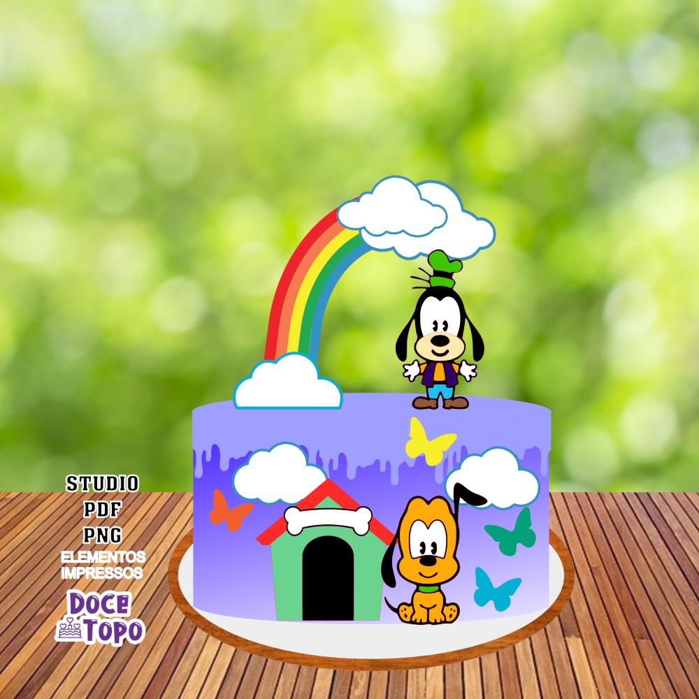 Topo de Bolo Pluto e Pateta Studio/PDF/PNG