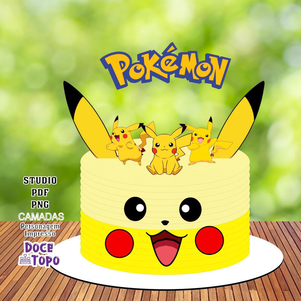 Topo de Bolo Pokémon - Pikachu 01 Studio/PDF/PNG