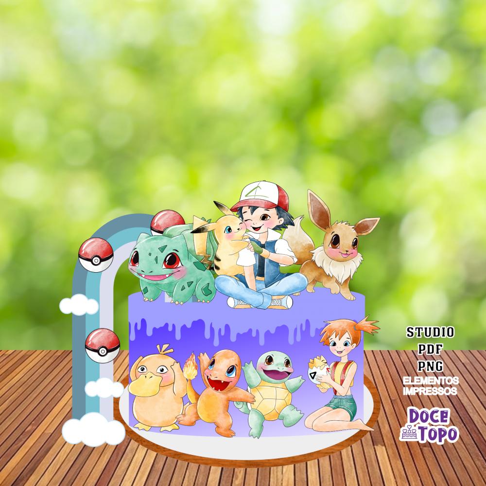 Topo de Bolo Pokemón 01 Studio/PDF/PNG