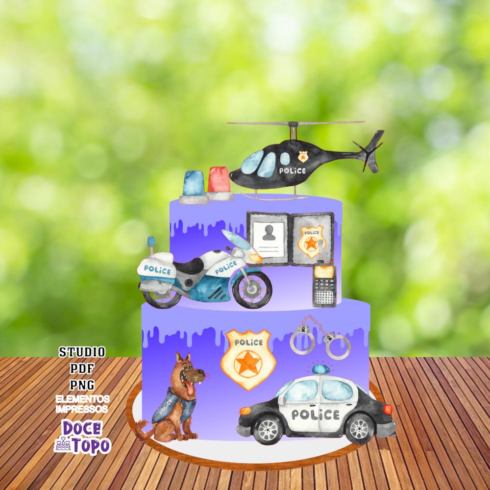 Topo de Bolo Policial 01 Studio/PDF/PNG