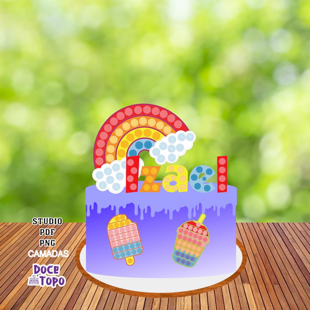 Topo de Bolo Pop It 01 Studio/PDF/PNG