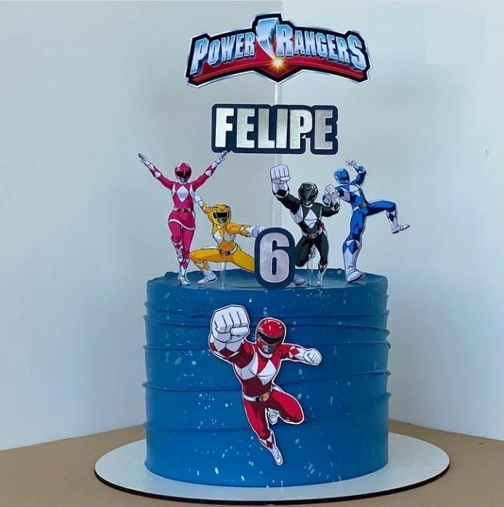 Topo de Bolo Power Rangers 01 Studio/PDF/PNG