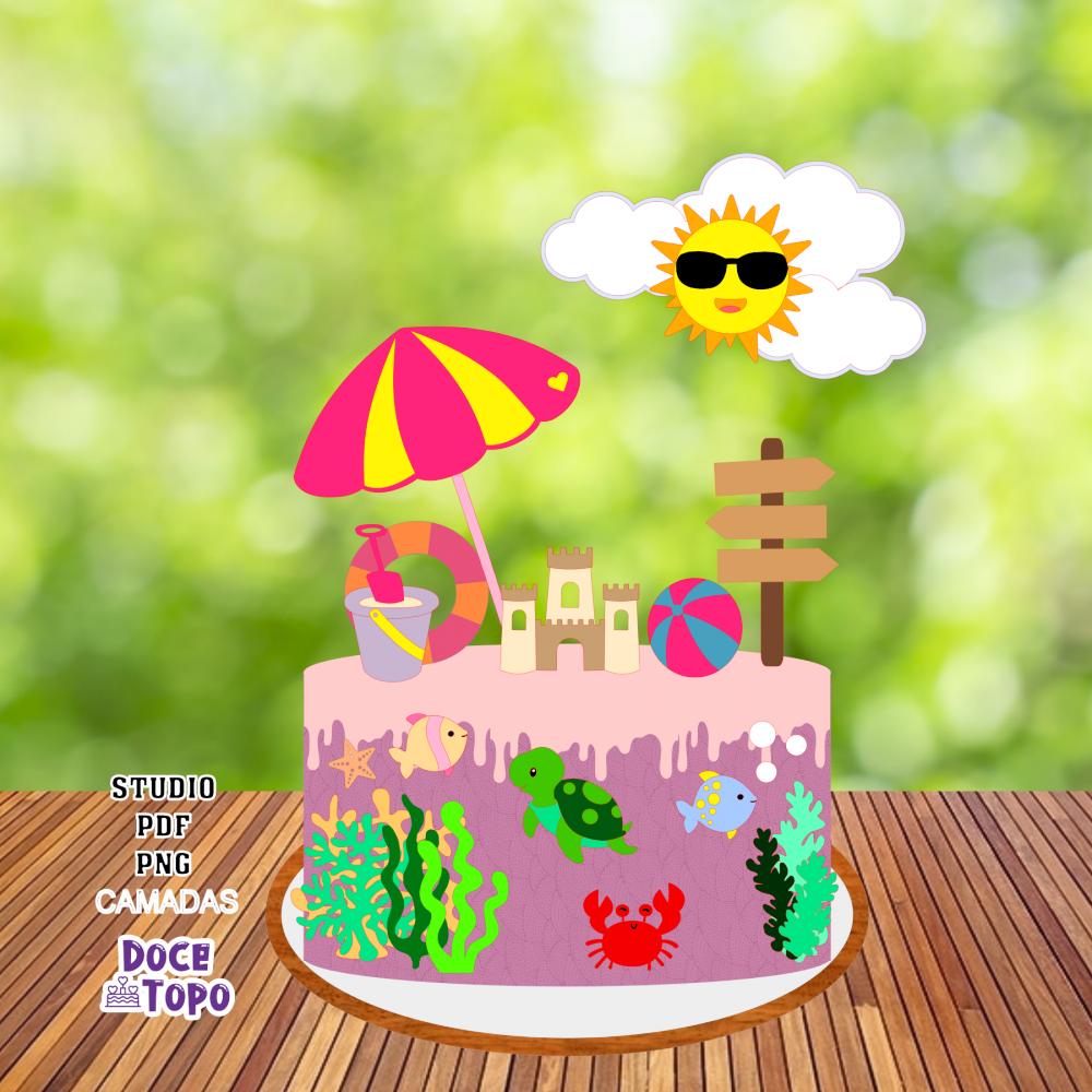 Topo de Bolo Praia 01 Studio/PDF/PNG