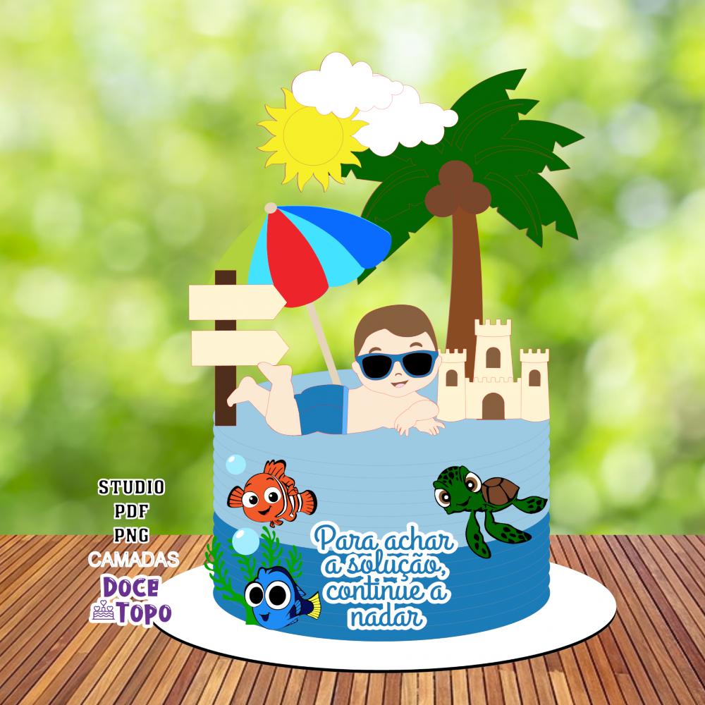 Topo de Bolo Praia 02 Studio/PDF/PNG