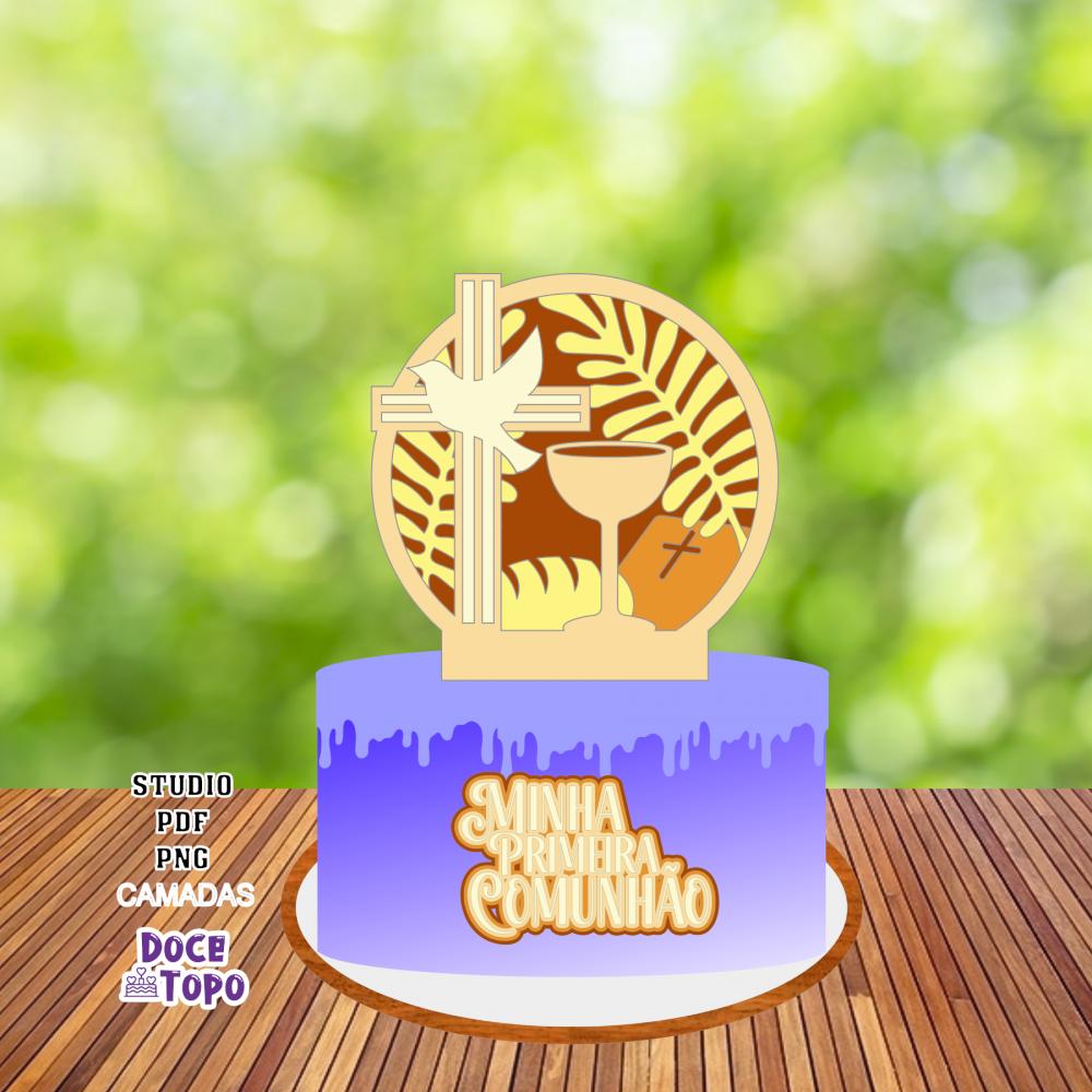 Topo de Bolo Primeira Comunhão 02 Studio/PDF/PNG