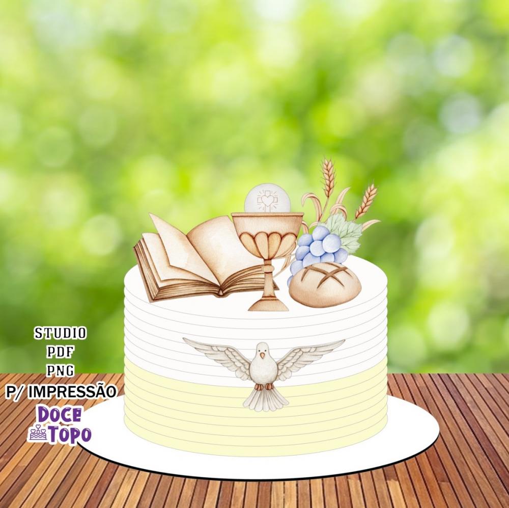 Topo de Bolo Primeira Comunhão 03 Studio/PDF/PNG